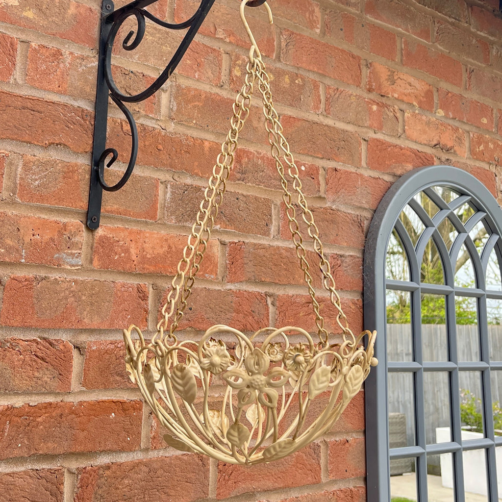 25.5cm Vintage Style Round Metal Hanging Basket