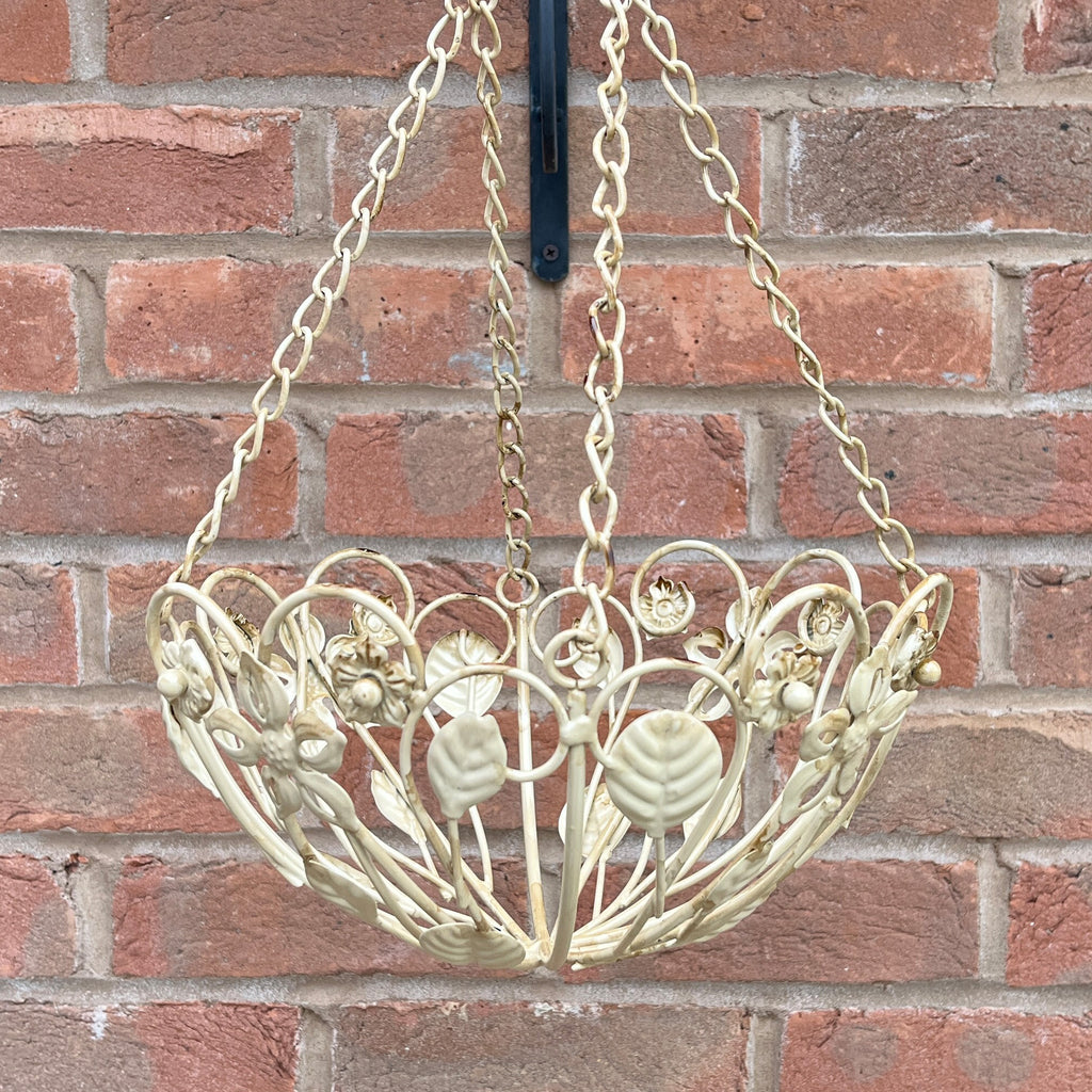 25.5cm Vintage Style Round Metal Hanging Basket