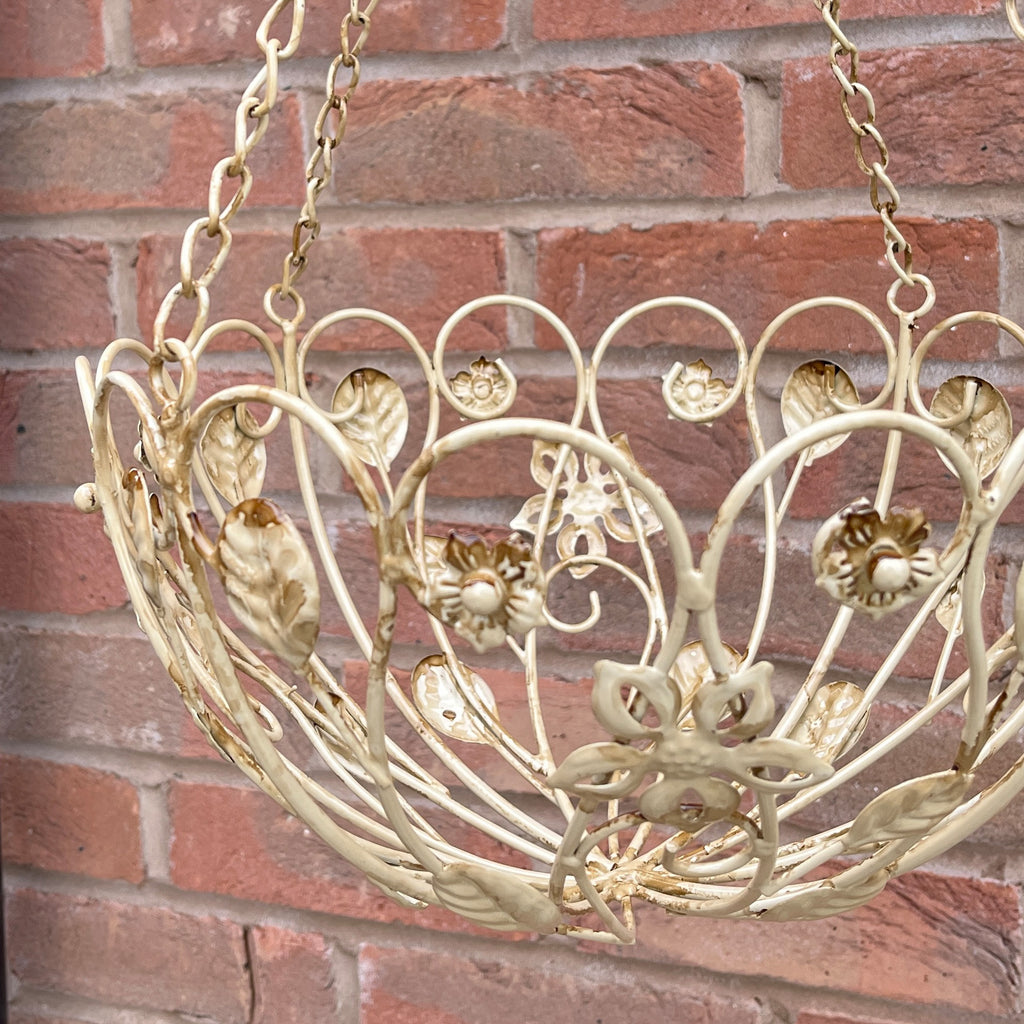 31cm Vintage Style Round Metal Hanging Basket