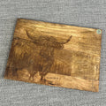 35.5cm x 25cm Wooden Highland Cow Chopping Board – Hand Crafted