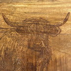 35.5cm x 25cm Wooden Highland Cow Chopping Board – Hand Crafted