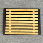 38cm Bamboo Bread Cutting Board with Plastic Crumb Catcher Base