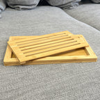 38.5cm Bamboo Bread Cutting Board with Crumb Catcher Base