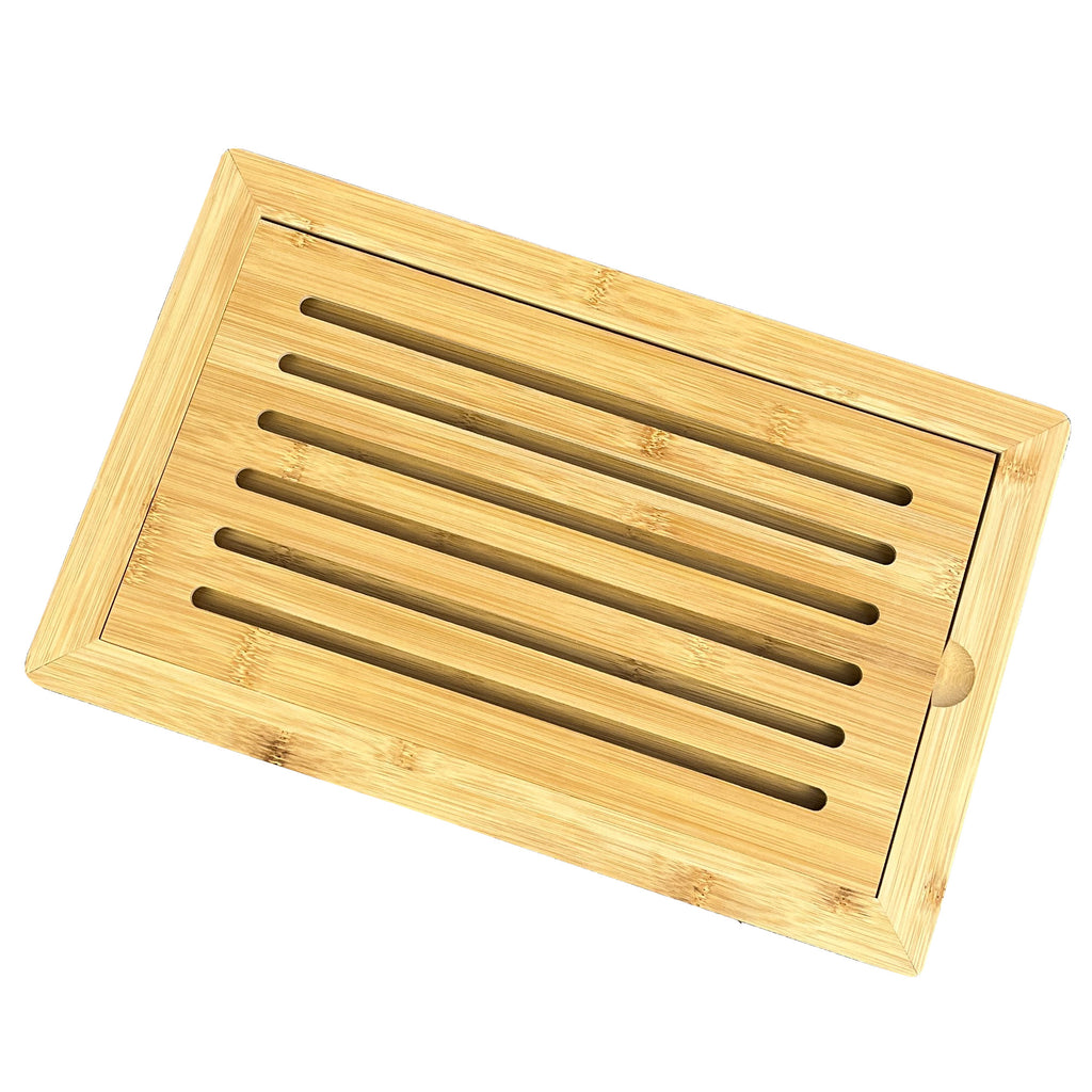 38.5cm Bamboo Bread Cutting Board with Crumb Catcher Base