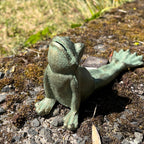 18.5cm Small Cast Iron Yoga Frog Garden Ornament