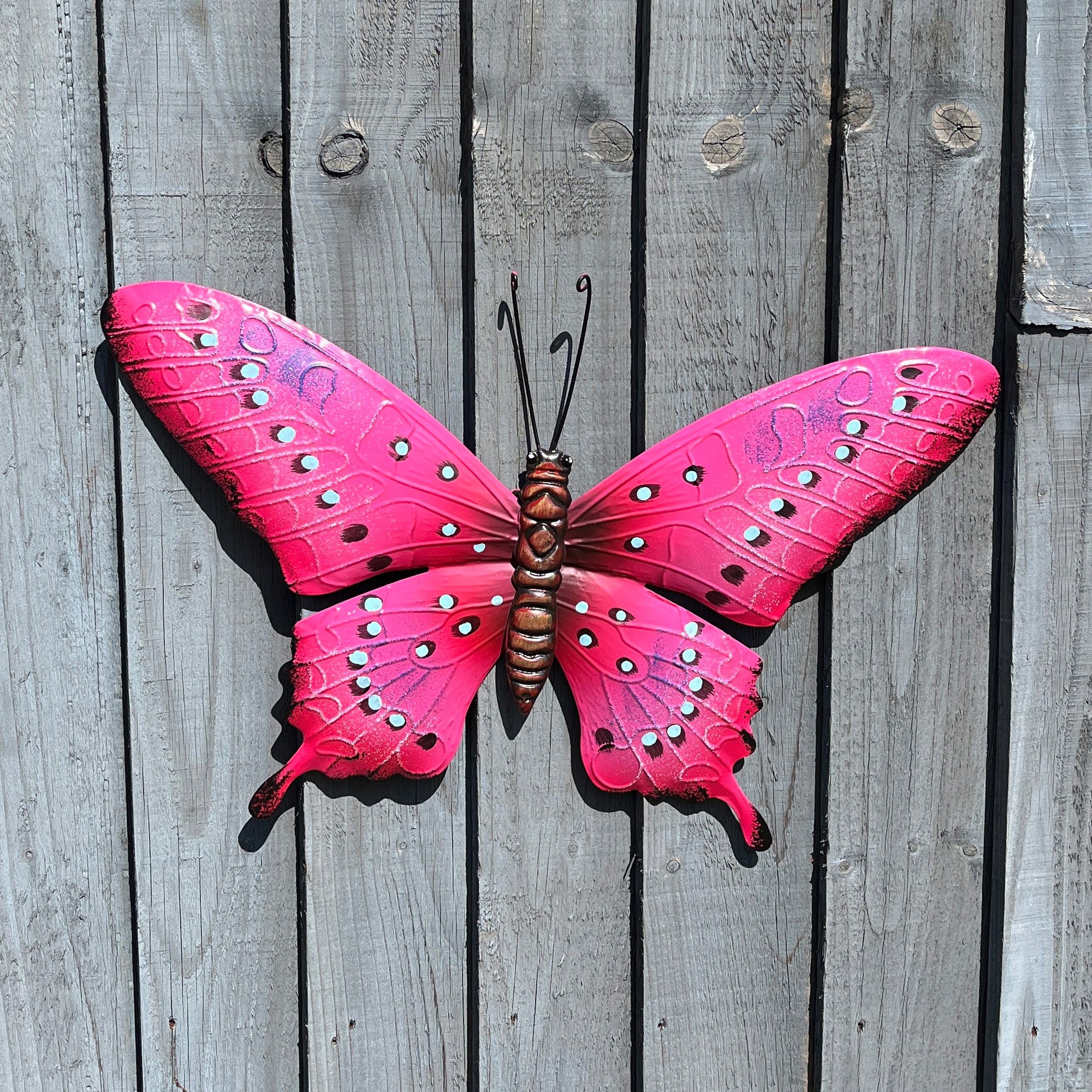 48.5cm Metal Butterfly Garden Wall Art Decoration – Pink