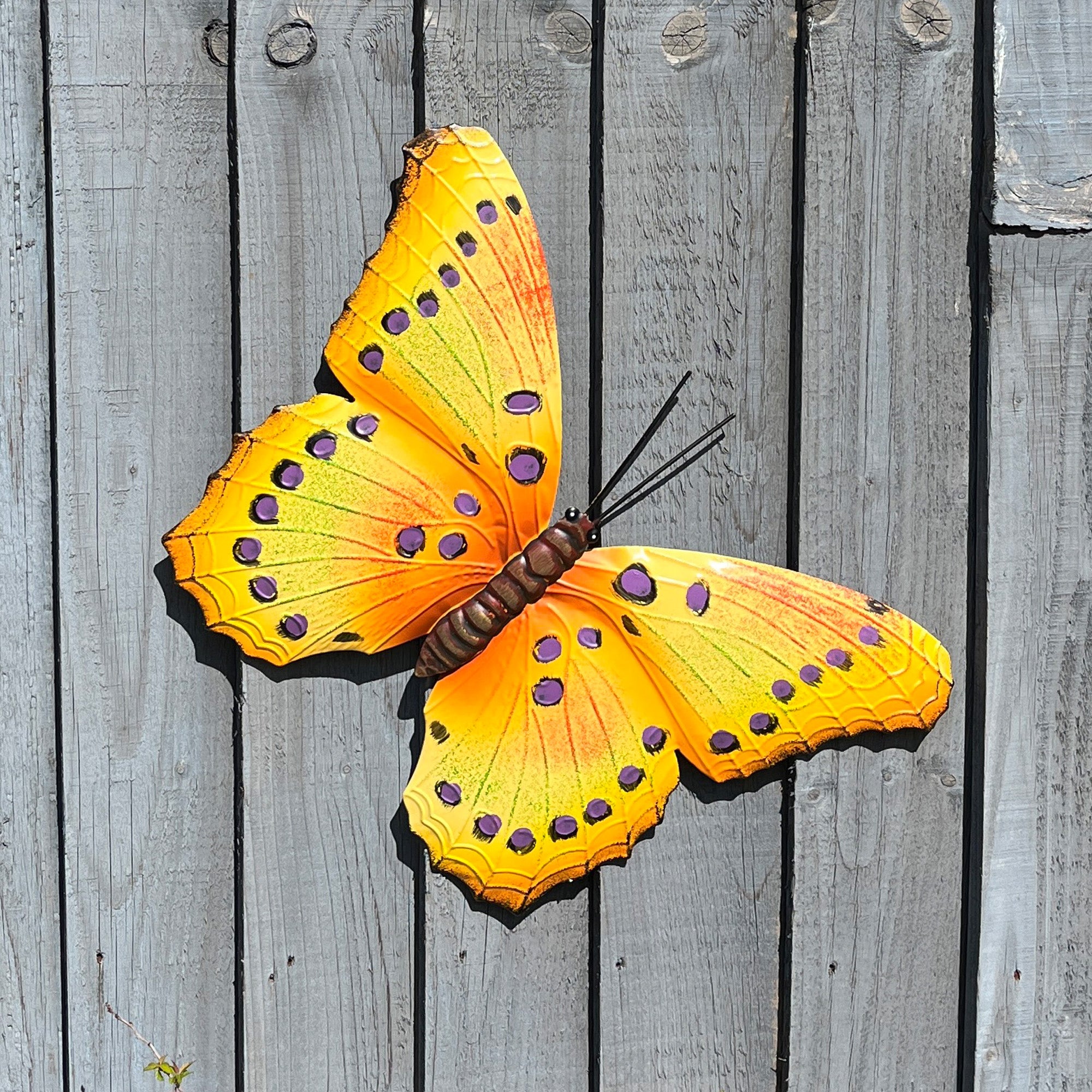 42cm Metal Butterfly Garden Wall Art Decoration – Orange