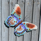 42cm Metal Butterfly Garden Wall Art Decoration – Blue / Brown