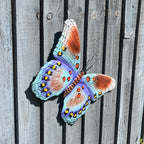 42cm Metal Butterfly Garden Wall Art Decoration – Blue / Brown
