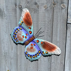 42cm Metal Butterfly Garden Wall Art Decoration – Blue / Brown