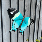 46cm Metal Butterfly Garden Wall Art Decoration – Blue / Black