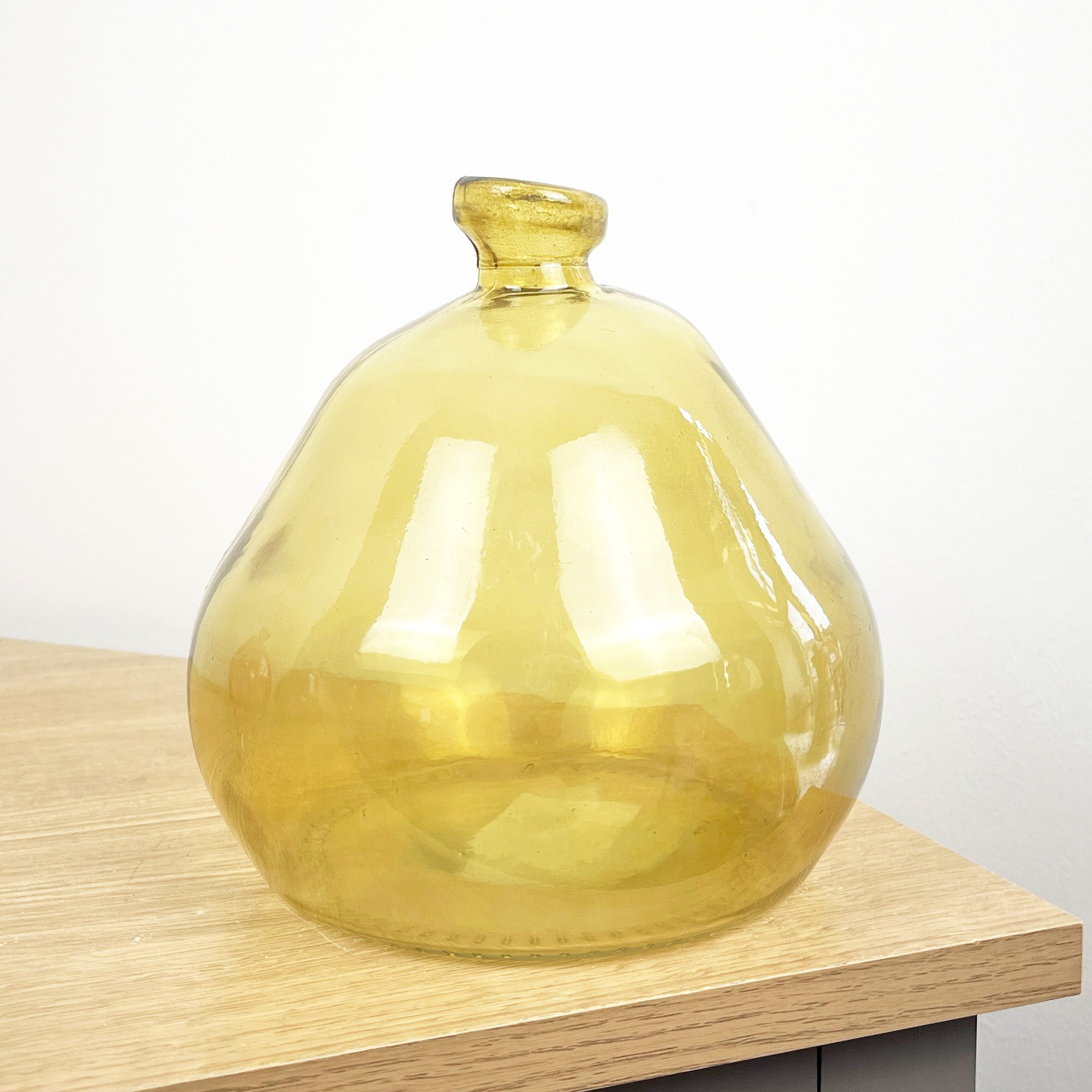 18cm Quirky Recycled Glass Vase - Yellow