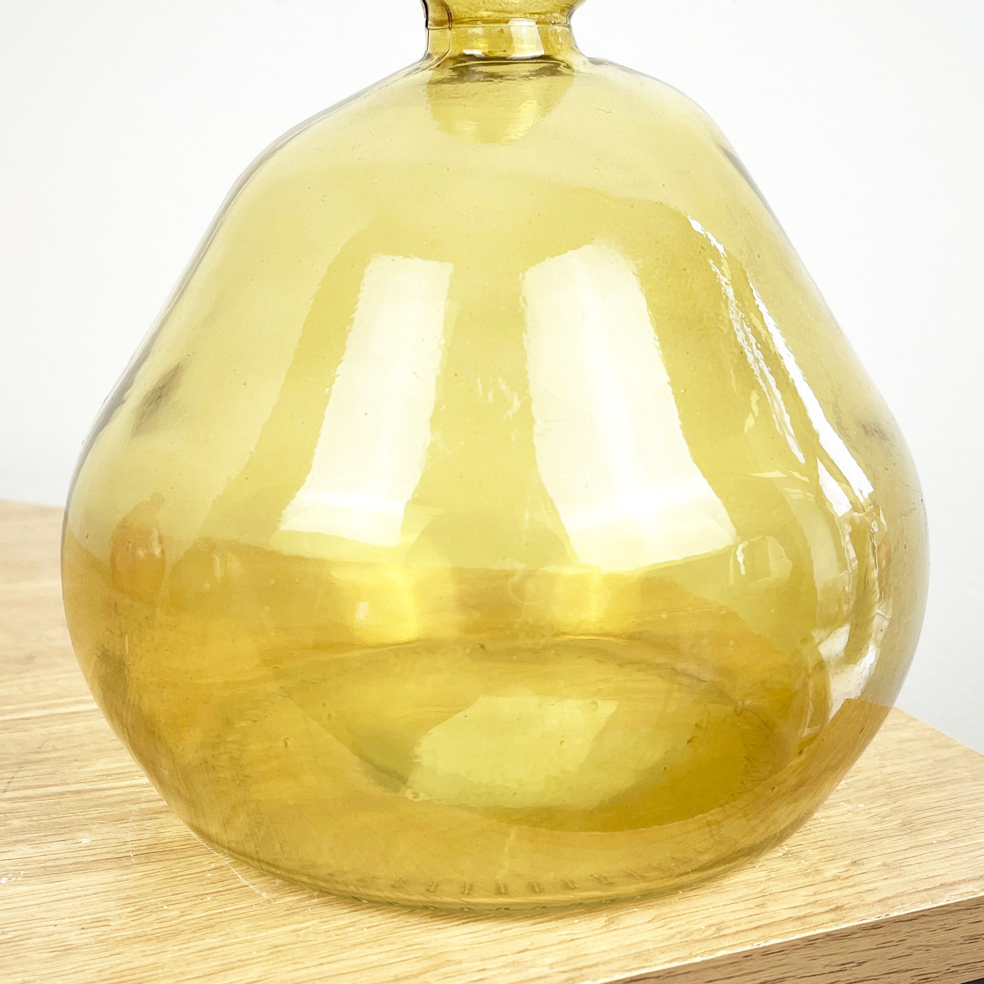 18cm Quirky Recycled Glass Vase - Yellow