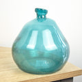 18cm Quirky Recycled Glass Vase - Blue