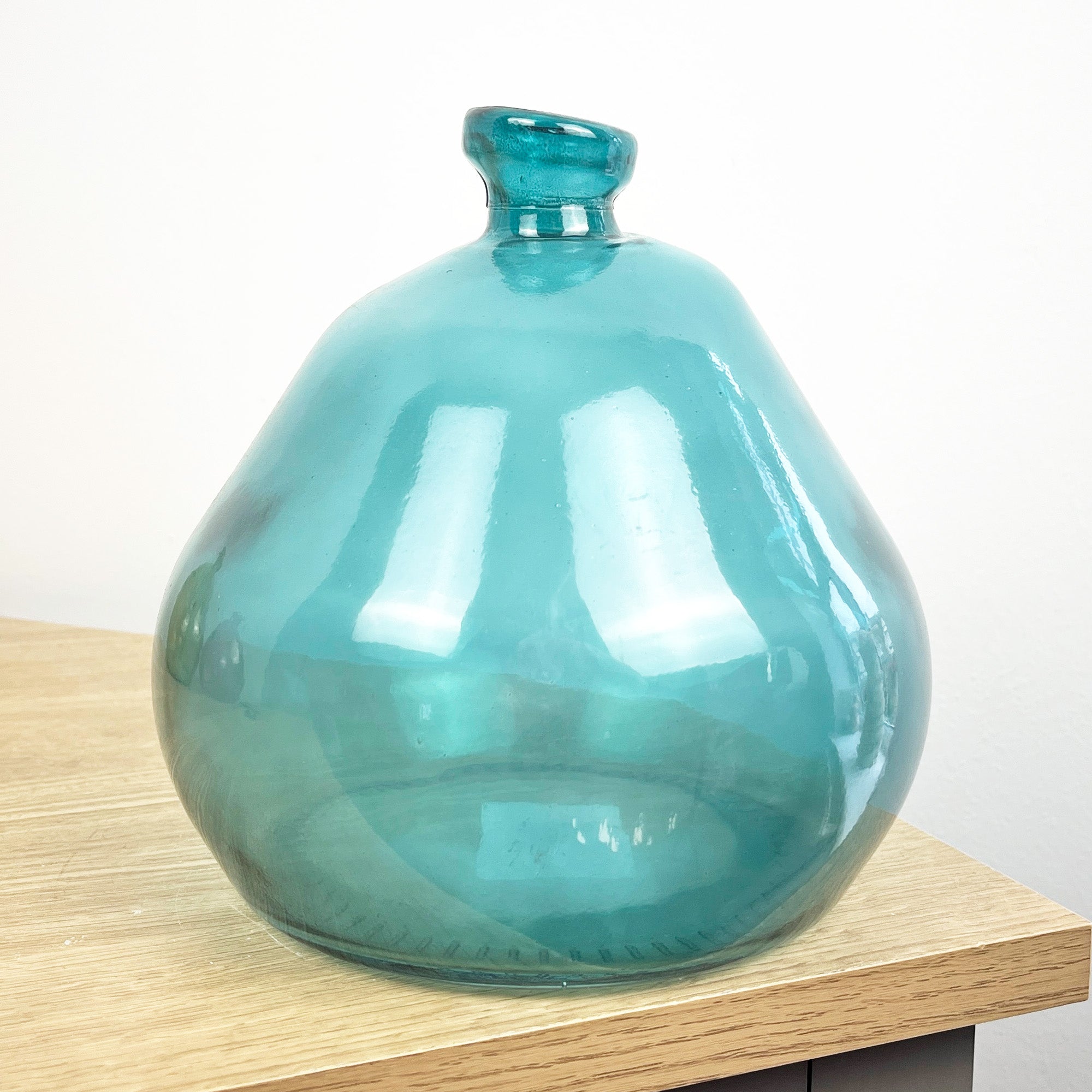 18cm Quirky Recycled Glass Vase - Blue