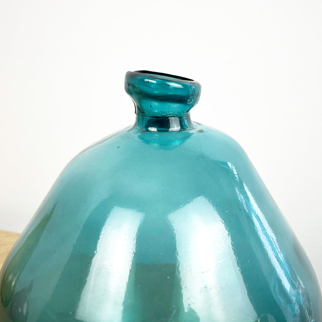 18cm Quirky Recycled Glass Vase - Blue