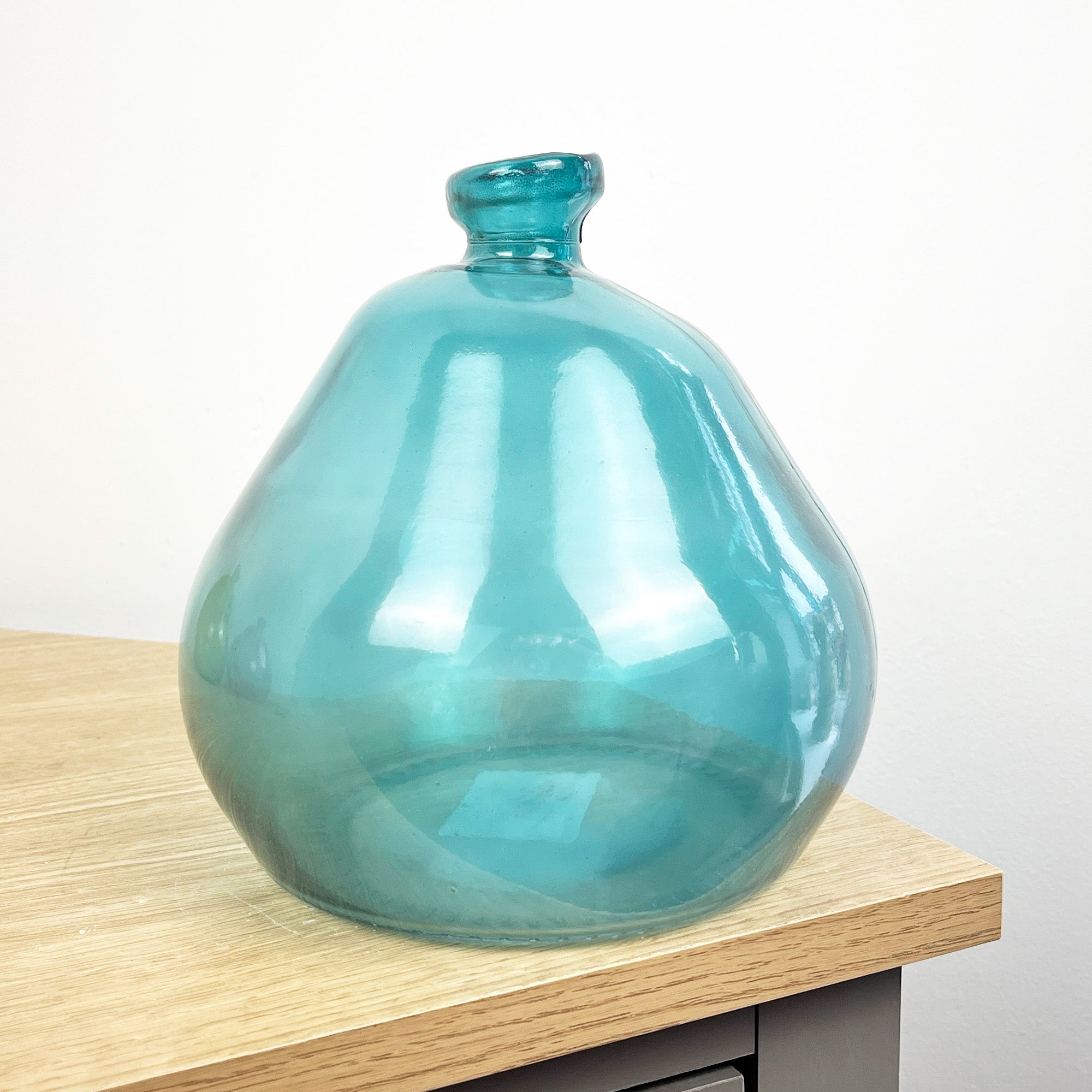 18cm Quirky Recycled Glass Vase - Blue
