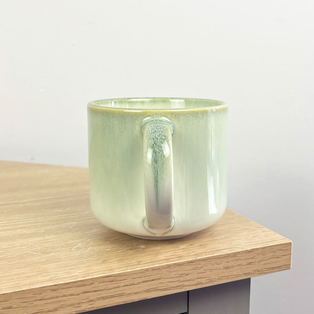 2 x 300ml Reactive Glaze Stoneware Mugs – Green