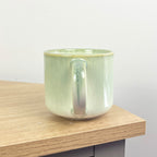 2 x 300ml Reactive Glaze Stoneware Mugs – Green
