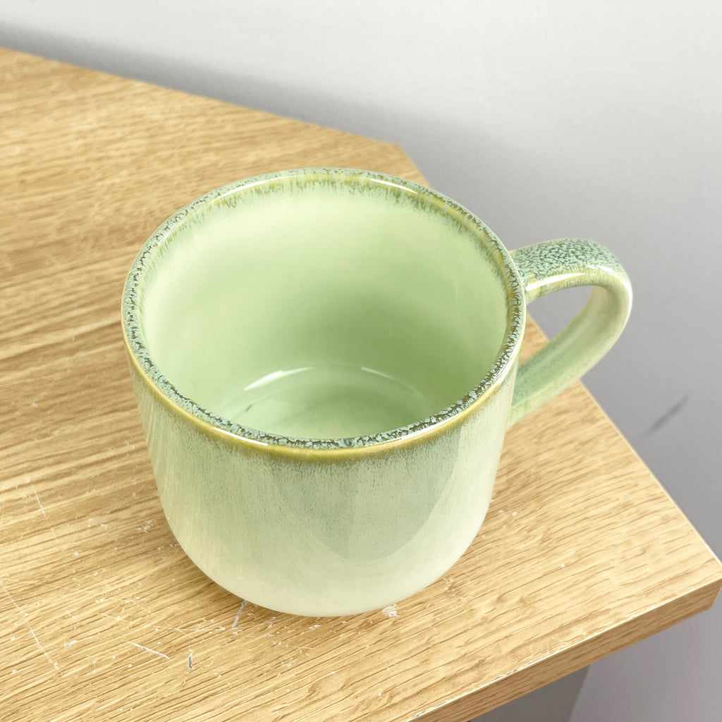 4 x 300ml Reactive Glaze Stoneware Mugs – Green