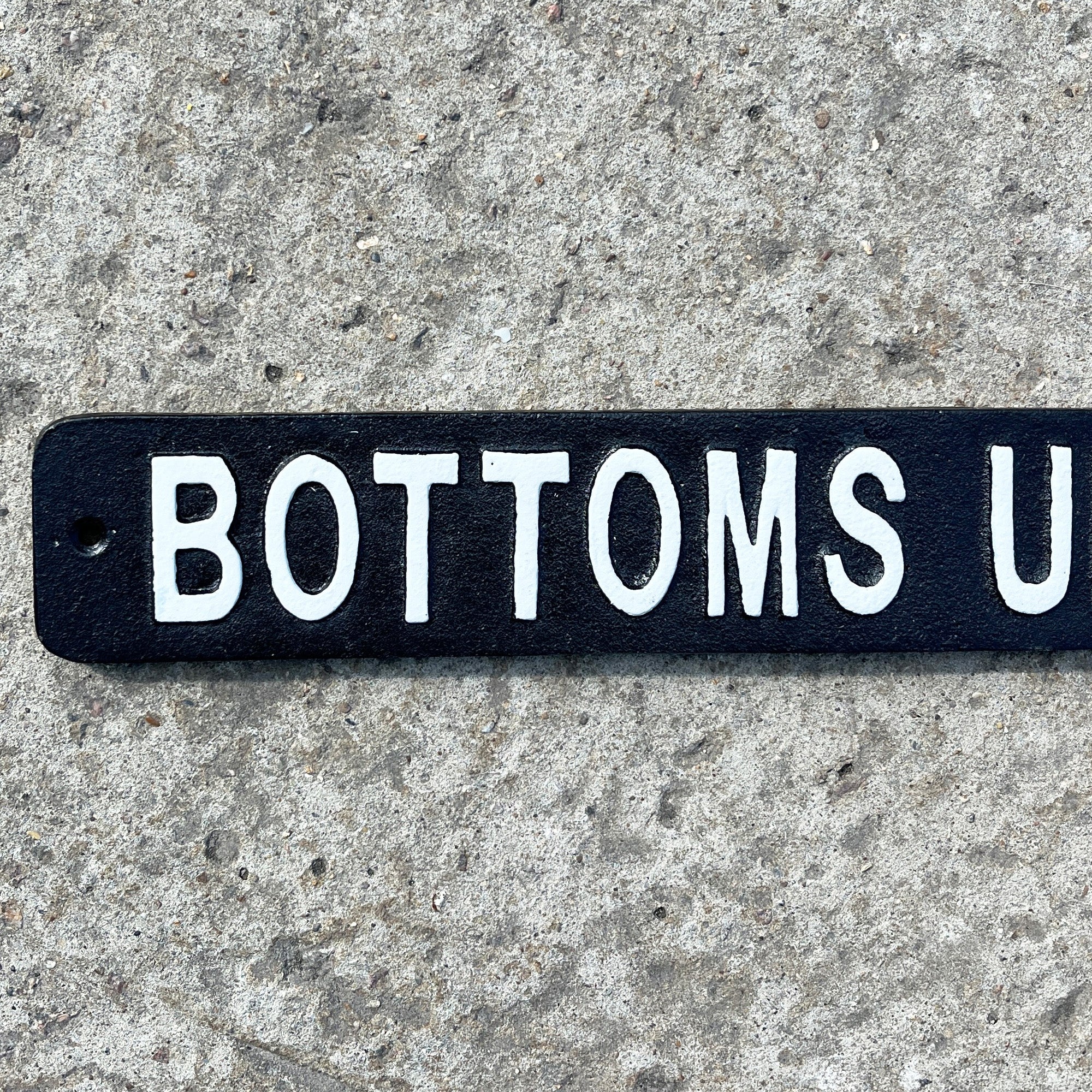 51cm 'Bottoms Up Bitches' Funny Cast Iron Wall Sign