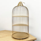 43cm Gold Decorative Bird Cage Display Stand - Metal