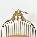 43cm Gold Decorative Bird Cage Display Stand - Metal