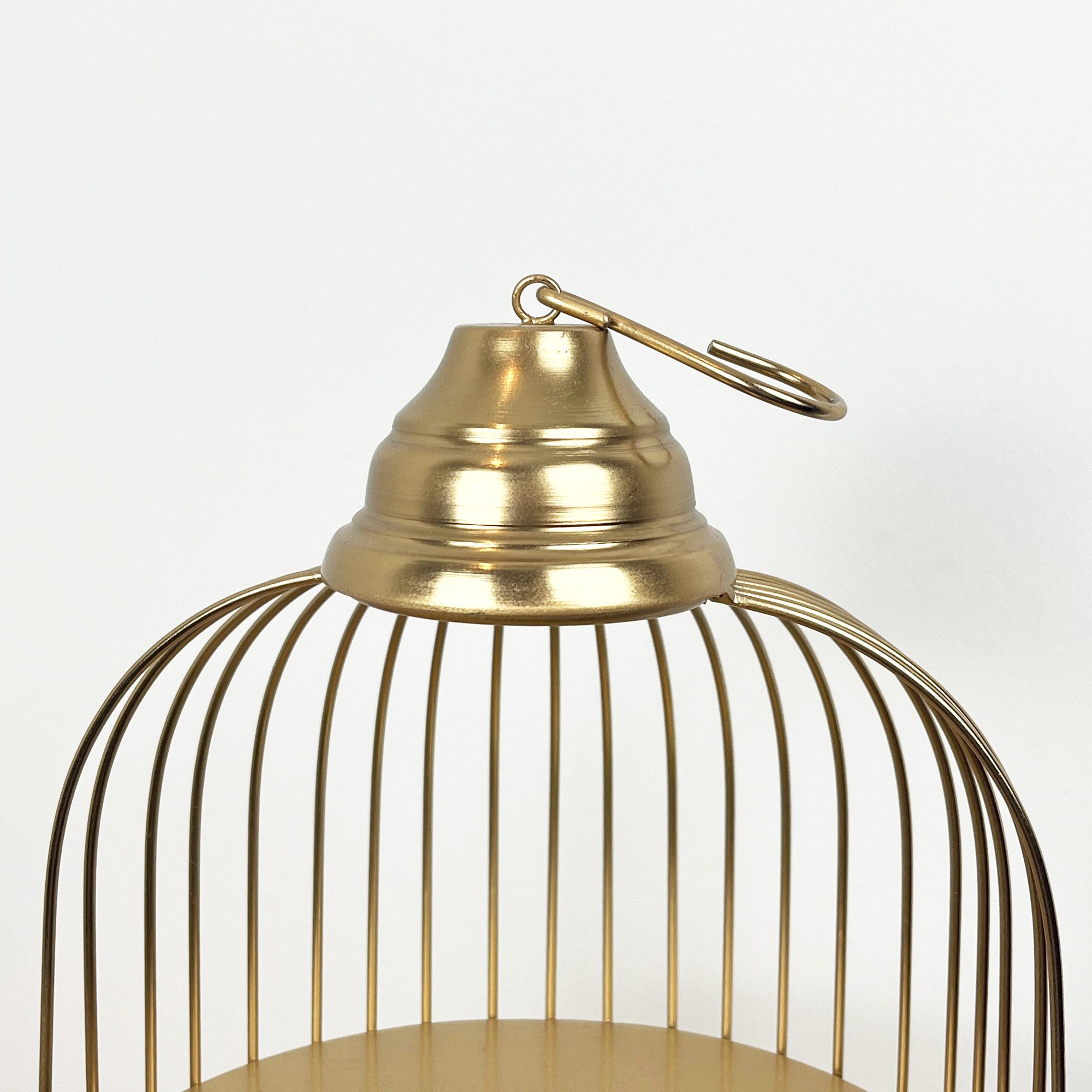 43cm Gold Decorative Bird Cage Display Stand - Metal