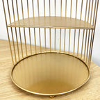 43cm Gold Decorative Bird Cage Display Stand - Metal