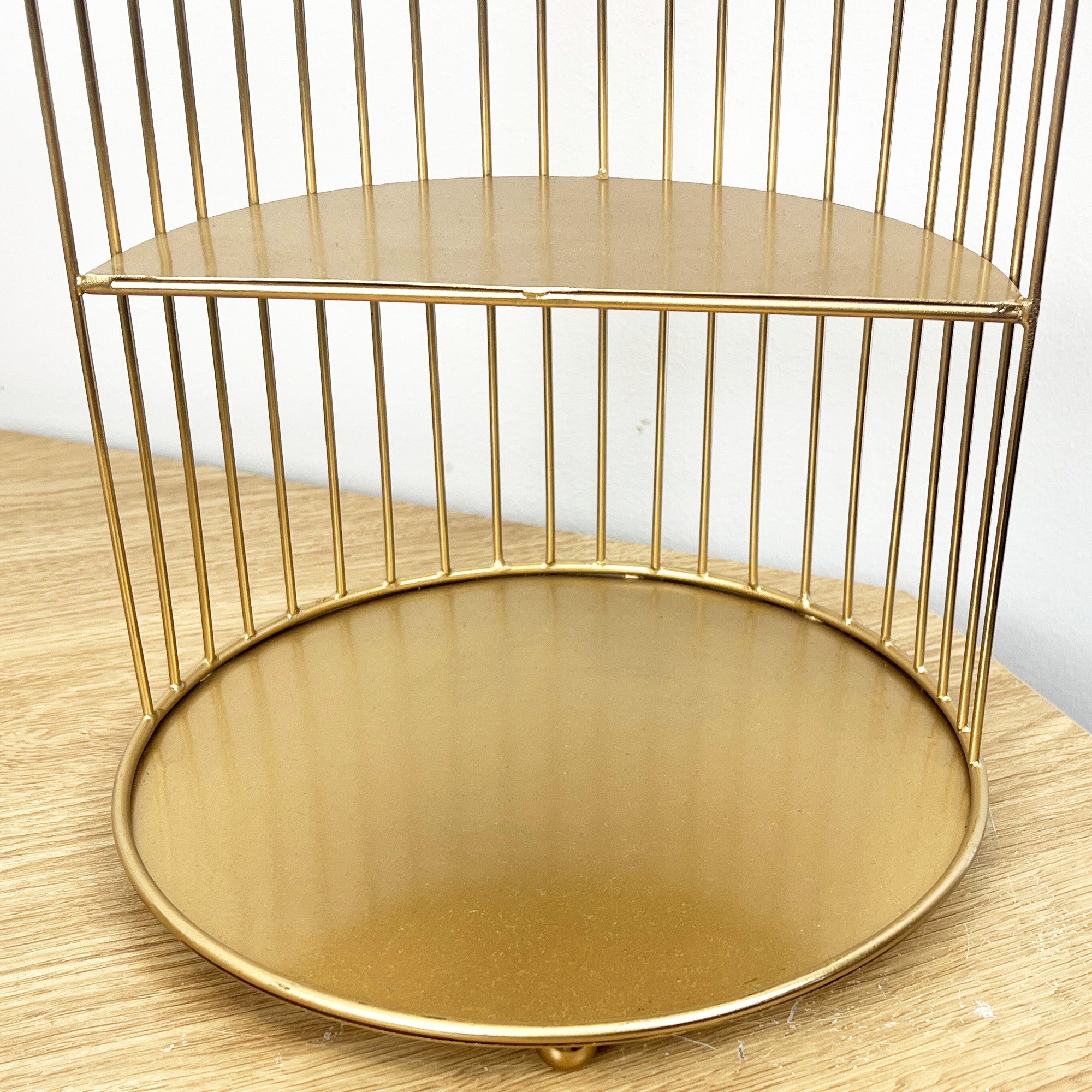 43cm Gold Decorative Bird Cage Display Stand - Metal