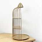 43cm Gold Decorative Bird Cage Display Stand - Metal