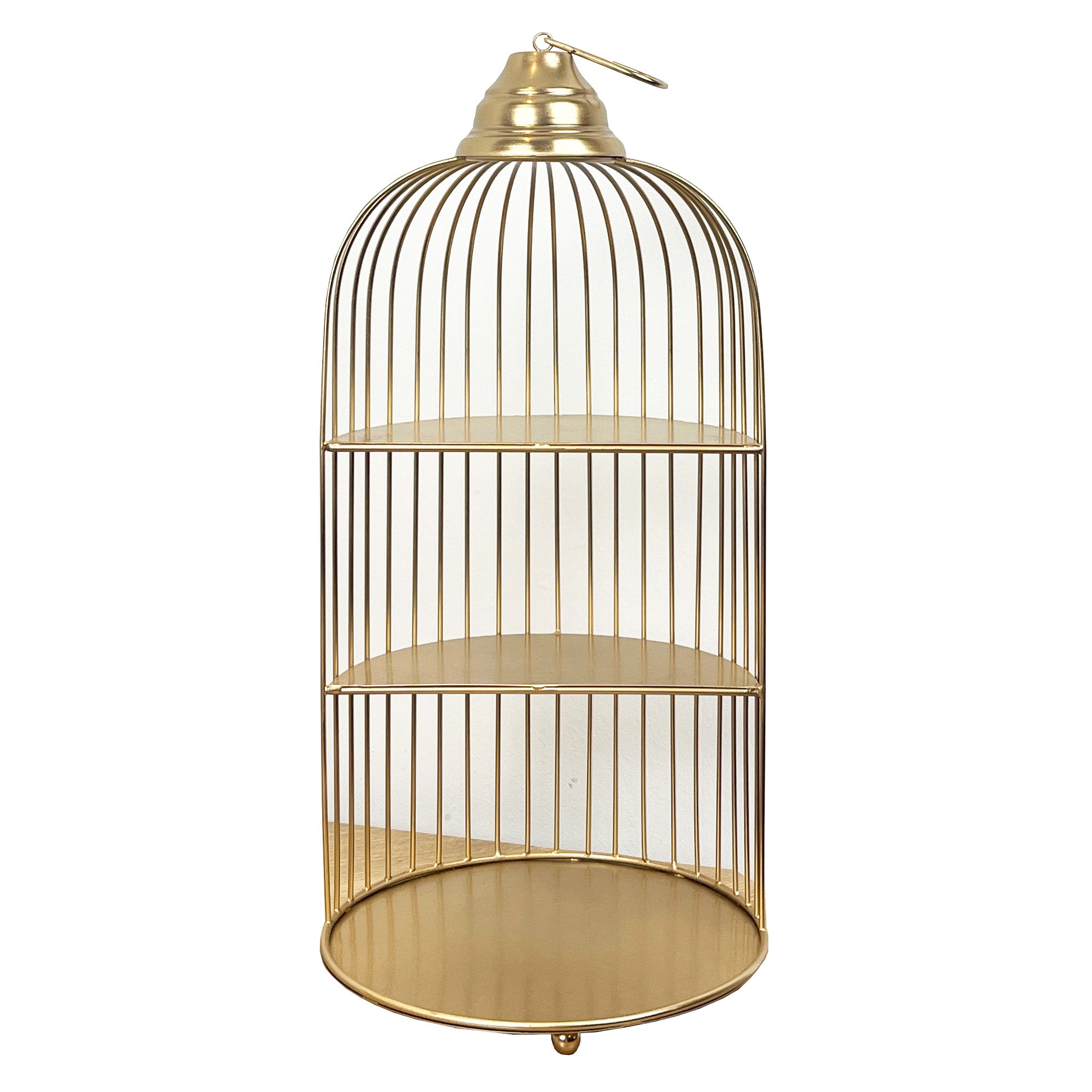 43cm Gold Decorative Bird Cage Display Stand - Metal
