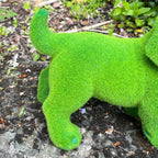 27cm Artificial Grass Covered Dog Ornament - Ceramic