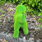 27cm Artificial Grass Covered Dog Ornament - Ceramic