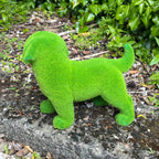 27cm Artificial Grass Covered Dog Ornament - Ceramic