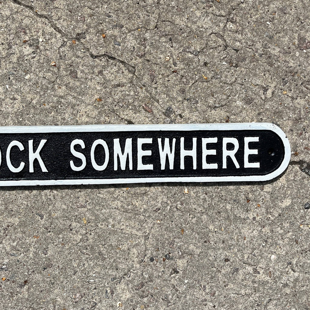 57.5cm Large Cast Iron 'It's 5 O'Clock Somewhere' Wall Sign / Plaque