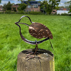 17cm Floral Robin Garden Ornament - Metal