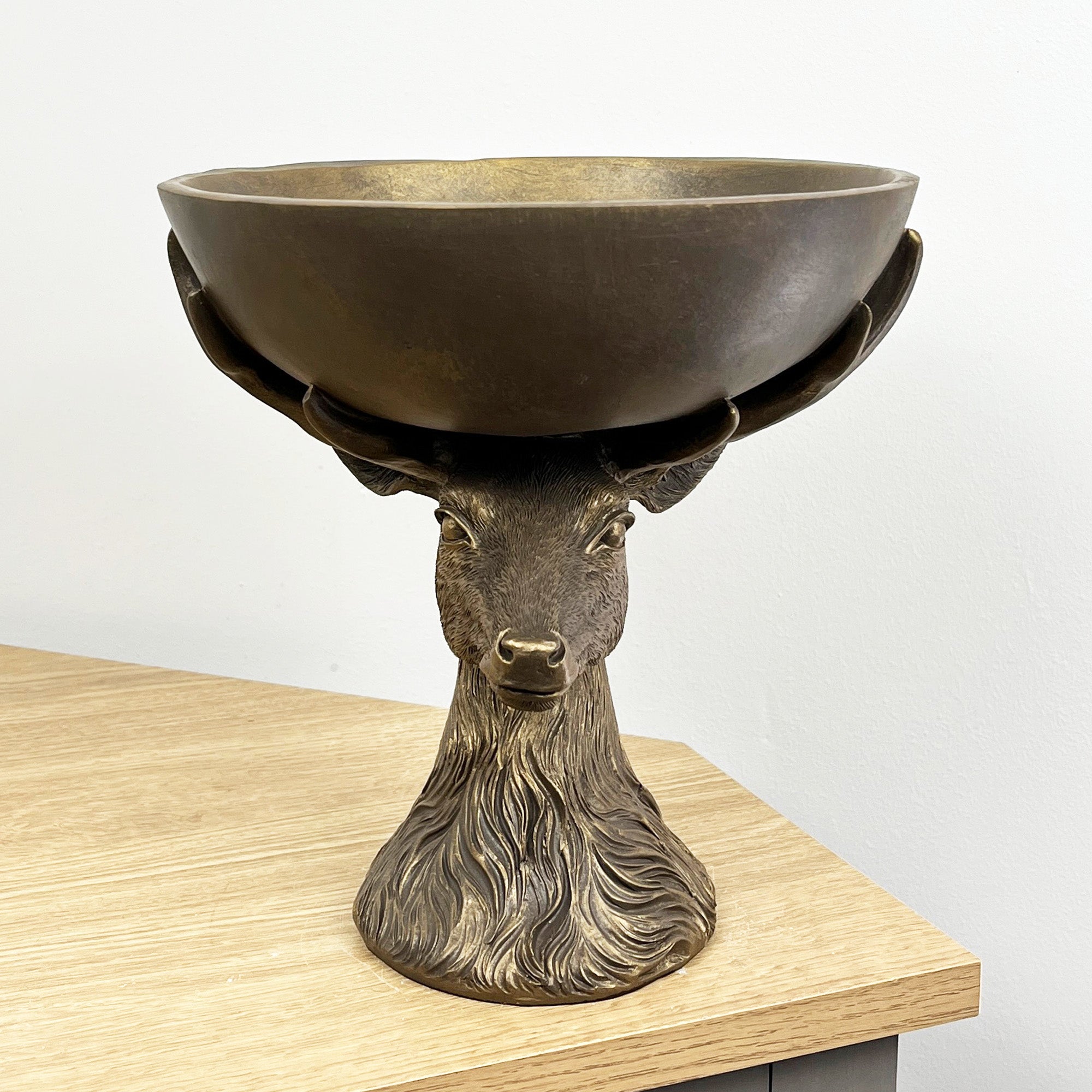 23.5cm Decorative Stag / Deer Head Bowl - Resin