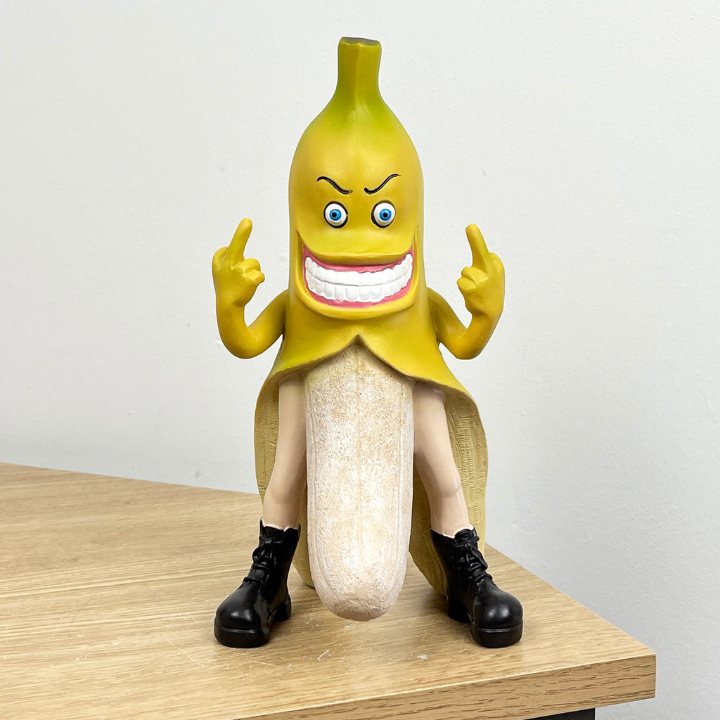 23.5cm Rude Middle Finger Naughty Banana Figurine / Ornament - Resin
