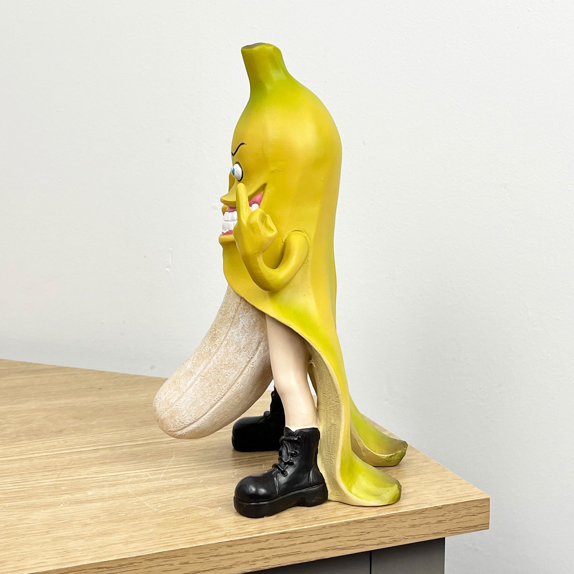 23.5cm Rude Middle Finger Naughty Banana Figurine / Ornament - Resin