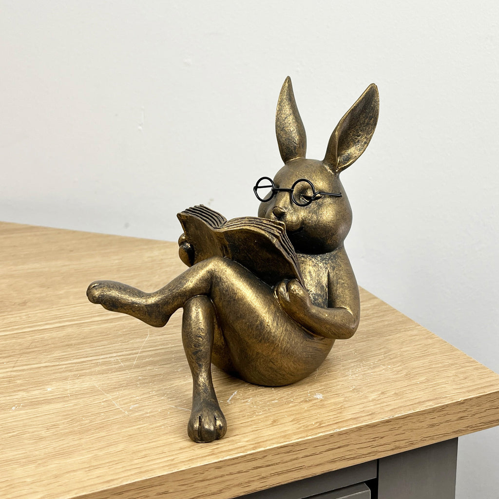 13.5cm Reading Rabbit Ornament – Resin