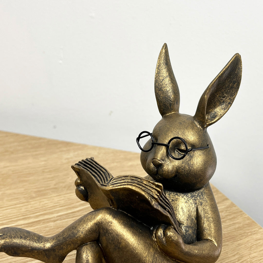 13.5cm Reading Rabbit Ornament – Resin