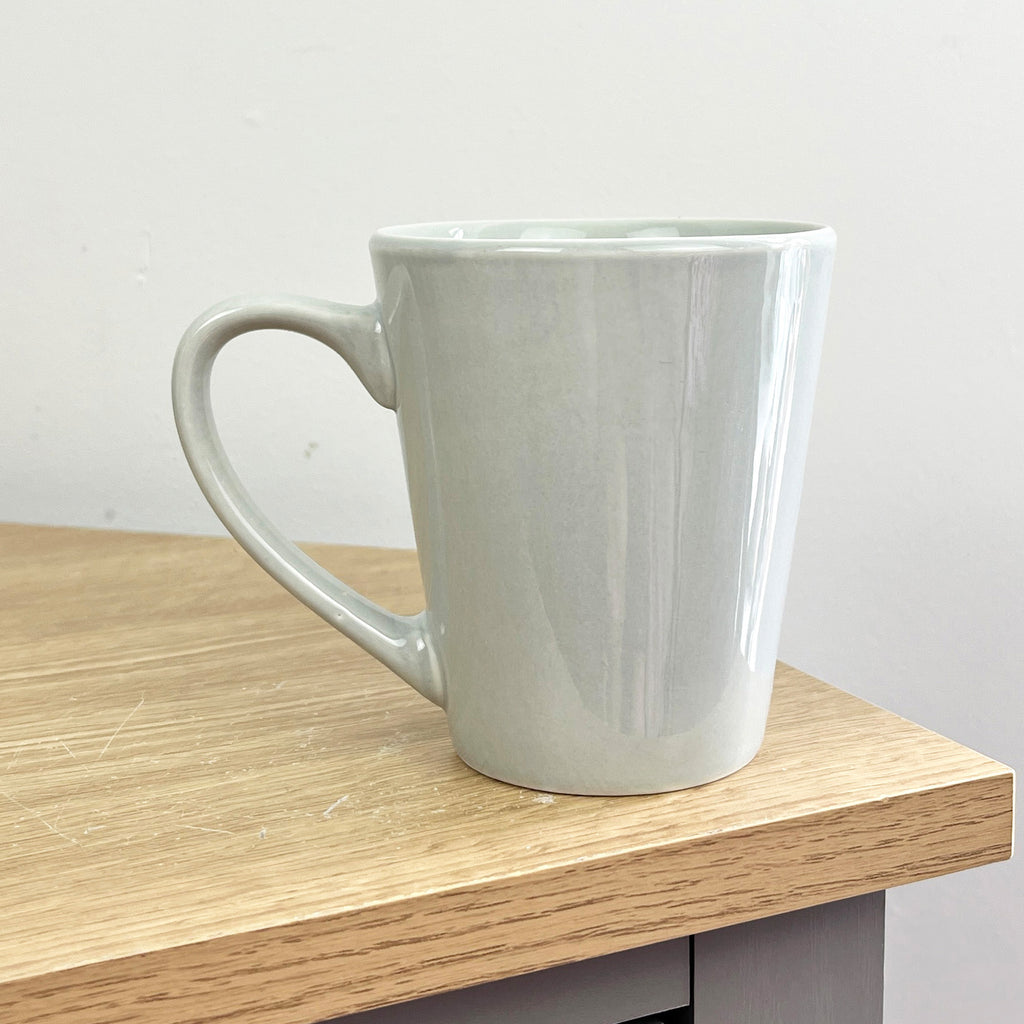 2 x 300ml New Bone Porcelain Mugs – Light Grey