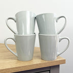 4 x 300ml New Bone Porcelain Mugs – Light Grey