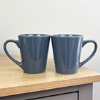 2 x 300ml New Bone Porcelain Mugs – Bluish Grey