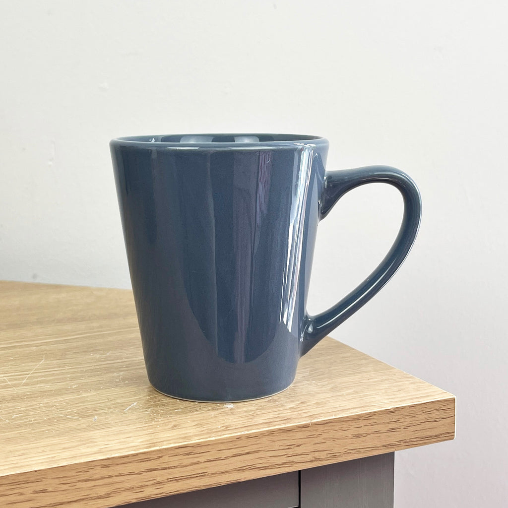2 x 300ml New Bone Porcelain Mugs – Bluish Grey
