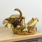 Gold Elephant Single Wine Bottle Holder - Resin
