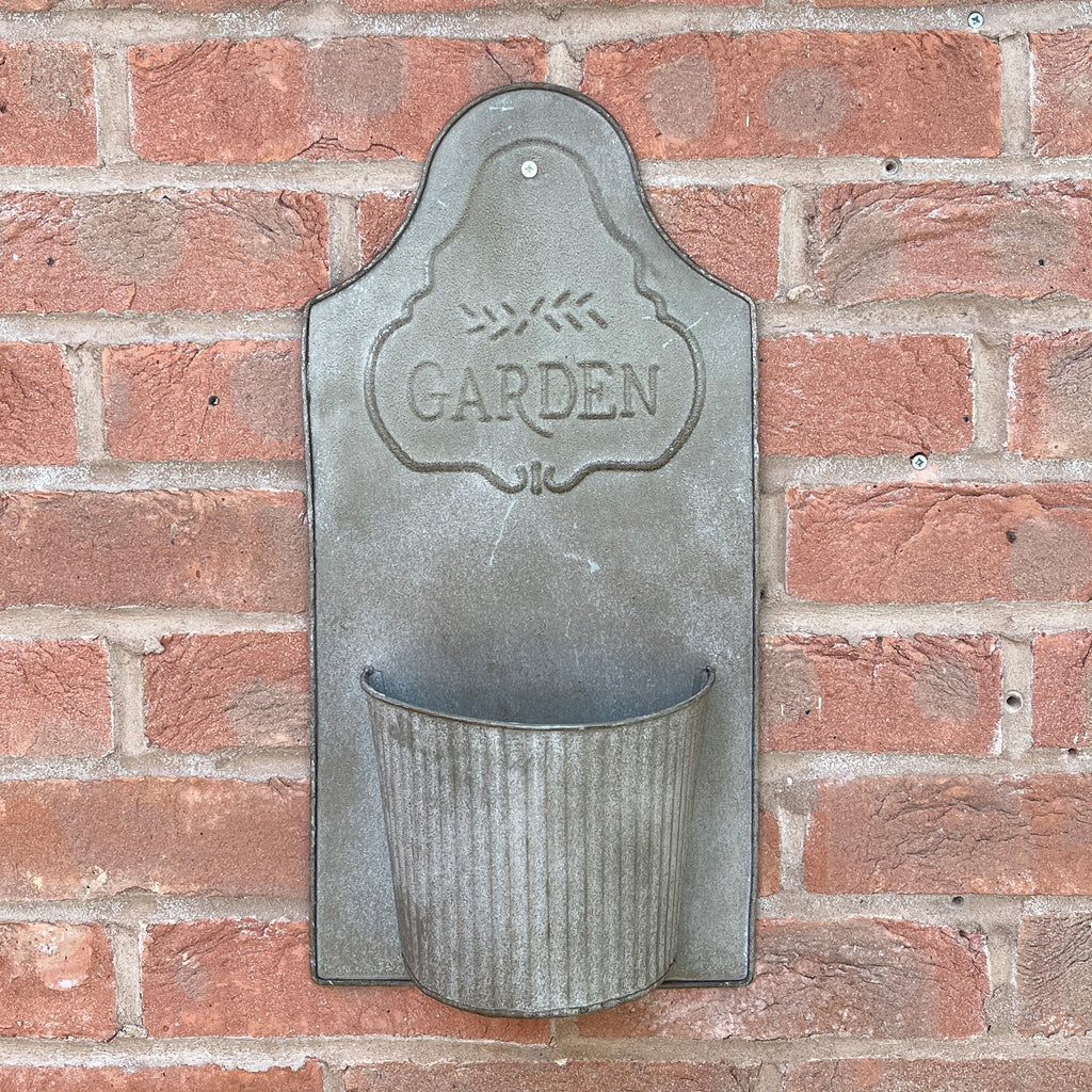 46.5cm Vintage Wall Mounted Planter – Zinc