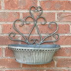 33cm x 34.5cm Vintage Wall Mounted Planter – Zinc