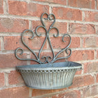 33cm x 34.5cm Vintage Wall Mounted Planter – Zinc